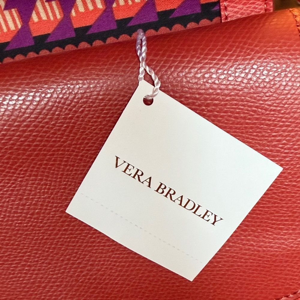 Vera Bradley Burnt Orange Pebbled Leather Twice as Nice Crossbody with Dustbag - Picture 10 of 13